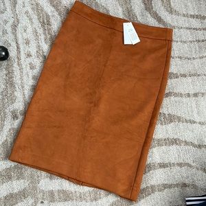 NWT: brushed suede knee length skirt